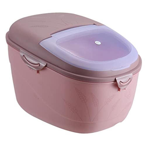 predolo 15kg Vorratskammer Luftdichter Reisbehälter mit Deckel BPA Frei Feuchtigkeitsbeständig, Rosa von predolo