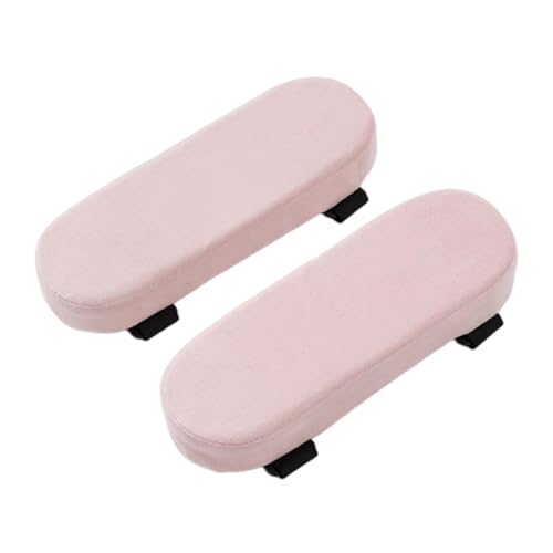 predolo 2 Stück Stuhlarmpolster Schreibtischstuhl Armlehnenkissen Gamingstuhl Armauflage Abnehmbar Waschbar aus Niederländischem Samt mit Schaumstoff für, Rosa von predolo