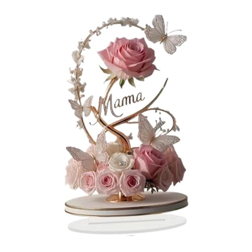 predolo 2D Acryl Ornament Plakette, 2D Flachschild, Einzigartiges Kreatives Geschenk, Kunstsammlung, Heimdekoration für Tischplatte, Schrank, Tischdekoration, Blume 13.8 cm X 21 cm von predolo