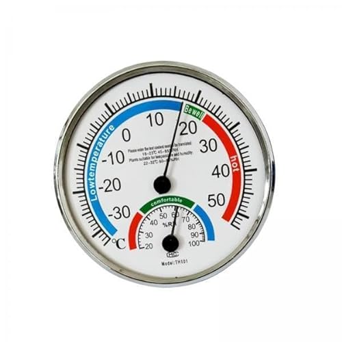 predolo 2x Analoges Temperatur Und Luftfeuchtigkeitsmessgerät, Raumklima Thermometer, Hygrometer für Restaurant, Garten, Labor, Innenbereich, Büro von predolo