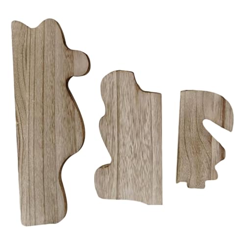 predolo 3 Stück Badezimmer Schweberegale, Wandregale Aus Holz, Modern, Mehrzweckig, Rustikal, Wolkenförmig, Organizer Ständer für Wohnheim, Hellbraun von predolo