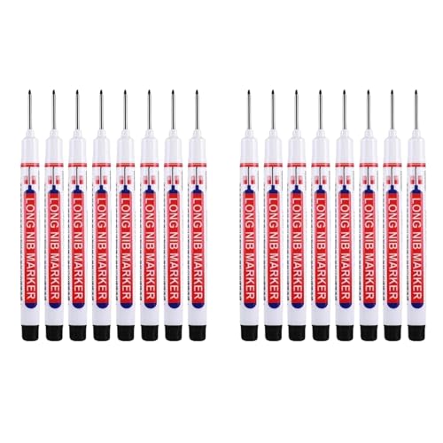 predolo 4 Stück Tieflochmarker Marker Stift Tieflochstift Schreinerzeichenstift Langlebig Wasserfest Schnell Trocknend für Handwerker BAU Heimwerken, 16-teiliges Schwarz predolo 4 Stück Tieflochmarker Marker Stift Tieflochstift Schreinerzeichenstift Langlebig Wasserfest Schnell Trocknend für Handwerker BAU Heimwerken, 16-teiliges Schwarz von predolo