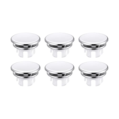 predolo 6x Überlaufring für Waschbecken, Überlaufabdeckung, Ersatz, Wiederverwendbare Beckenabdeckung, Locheinsatzkappe, Badezimmer Waschbeckenverkleidu, Silber predolo 6x Überlaufring für Waschbecken, Überlaufabdeckung, Ersatz, Wiederverwendbare Beckenabdeckung, Locheinsatzkappe, Badezimmer Waschbeckenverkleidu, Silber von predolo