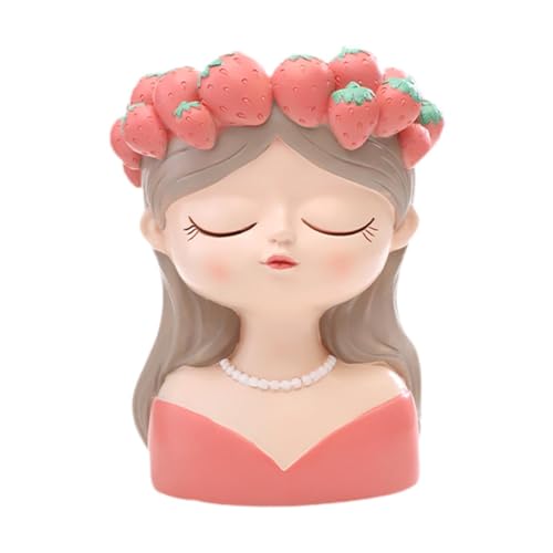 predolo Blumentopf Pflanzgefäß Übertopf Dekotopf in Gestalt Einer Verspielten Mädchenfigur Aus Harz für Innen Und Außen für Zuhause Hotels Und Als Geschenk, Style B von predolo