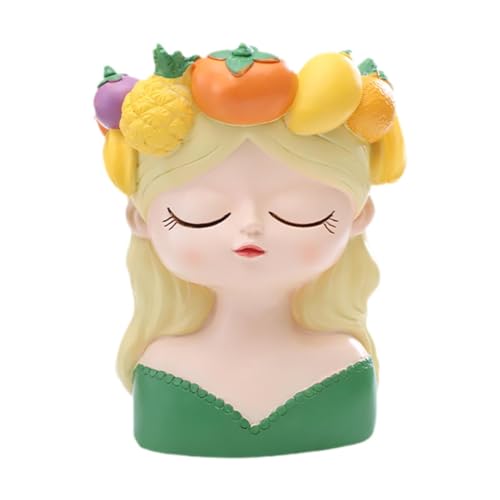 predolo Blumentopf Pflanzgefäß Übertopf Dekotopf in Gestalt Einer Verspielten Mädchenfigur Aus Harz für Innen Und Außen für Zuhause Hotels Und Als Geschenk, Style C von predolo