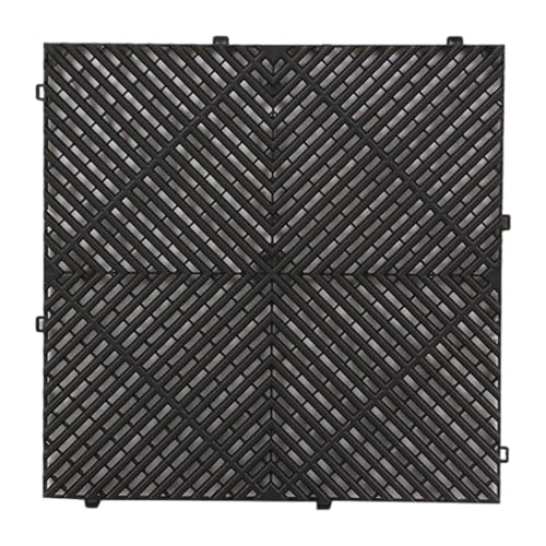 predolo Bodenfliese Interlocking Drainagematte Splicing Modulare Fliese Witterungsbeständig PP für Spa Bar Farmhouse Pooldeck, Schwarz von predolo