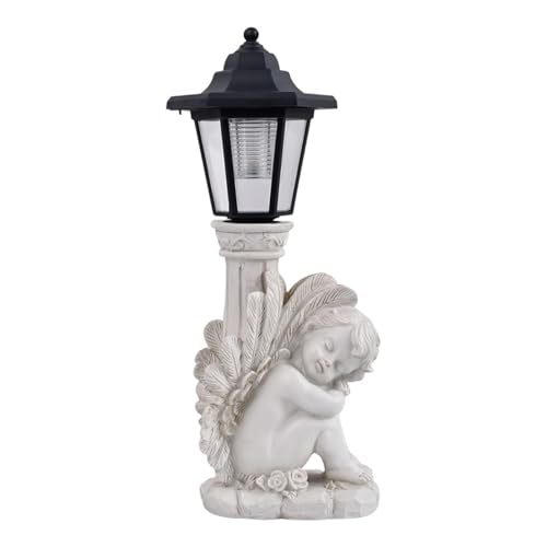 predolo Cherub-Statue aus Kunstharz mit Solarlicht, 13,5 x 13 x 36 cm, vielseitige Gartenfigur für Terrasse, Rechts predolo Cherub-Statue aus Kunstharz mit Solarlicht, 13,5 x 13 x 36 cm, vielseitige Gartenfigur für Terrasse, Rechts von predolo