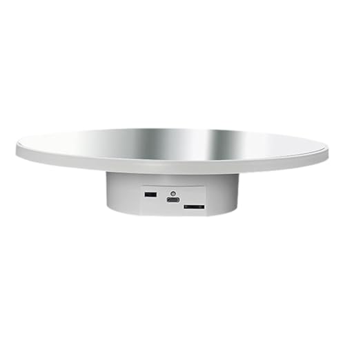 predolo Elektrischer Drehteller, rotierender Ausstellungsständer, rotierender Ort, Mehrzweckgeschenke, automatisches Ausstellungstablett für Taschen, 25 cm Weiß von predolo