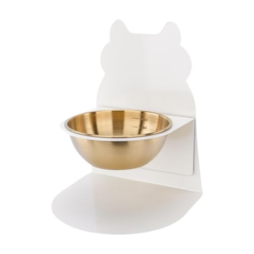 predolo Erhöhter Katzennapf, Futter Und Wassernapf, Abnehmbarer Snackbehälter für Haustiere, Spender, Tränke, rutschfest, mit Ständer, Erhöhter Napfständer, Weißgoldschale predolo Erhöhter Katzennapf, Futter Und Wassernapf, Abnehmbarer Snackbehälter für Haustiere, Spender, Tränke, rutschfest, mit Ständer, Erhöhter Napfständer, Weißgoldschale von predolo