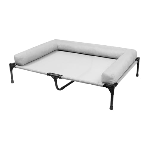 predolo Erhöhtes Hundebett, Haustierbett, Atmungsaktives Netzgewebe, für Welpen, rutschfest, Verschleißfest, Haustierbett, Katzenbett für Terrassen, Camping, Grau predolo Erhöhtes Hundebett, Haustierbett, Atmungsaktives Netzgewebe, für Welpen, rutschfest, Verschleißfest, Haustierbett, Katzenbett für Terrassen, Camping, Grau von predolo