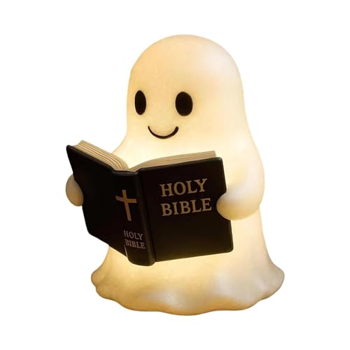 predolo Geist Tischlampe 3D Leselicht Nachtlicht Harzfigur mit Charmantem Licht Und Witzigem Aussehen für Büro Bibliothek Flur Kinderzimmer von predolo