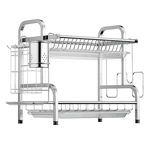 predolo Geschirrtrockner, Teller Organizer, Praktische Küchentheke mit Abtropffläche, Spülbeckenregal für Die Organisation von Restaurant Buffets Und, 43cmx23.5cmx39cm von predolo