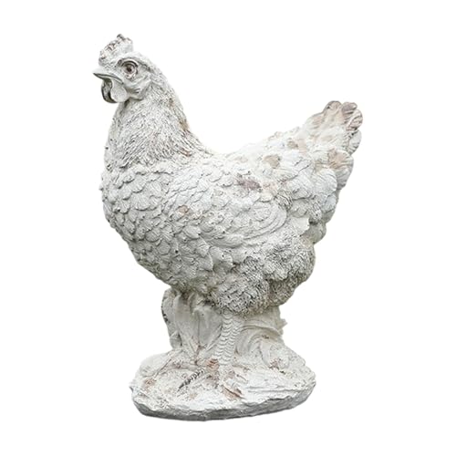predolo Huhn Gartenfigur Deko Statue Skulptur Wetterfest aus Langlebigem Kunstharz mit Detailgetreuer Verarbeitung für Garten Hof Innenbereich von predolo