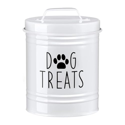 predolo Hundefutter-behälter Airtight aus Metall mit Deckel Aufbewahrungsdose für Kekse für Hunde Katzen Küchenregal, Weiß predolo Hundefutter-behälter Airtight aus Metall mit Deckel Aufbewahrungsdose für Kekse für Hunde Katzen Küchenregal, Weiß von predolo