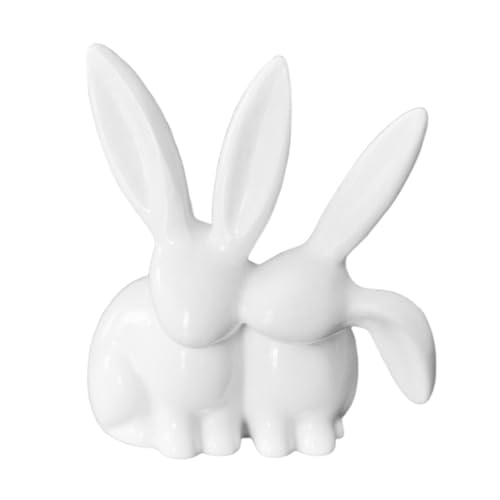 predolo Kaninchenstatue, Hasendekoration, Kaninchenfigur, Tierskulptur aus Kunstharz fürs Büro, Weiß predolo Kaninchenstatue, Hasendekoration, Kaninchenfigur, Tierskulptur aus Kunstharz fürs Büro, Weiß von predolo