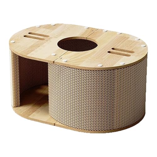 predolo Karton Katzenkratzbaum Haus Höhle Katzentunnel für Schlafzimmer Wohnung von predolo