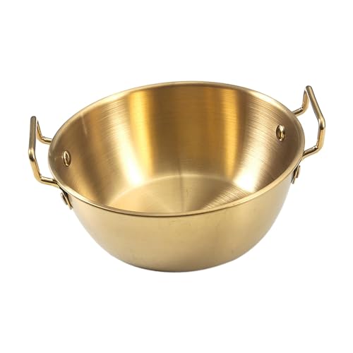 predolo Kimchi-Suppentopf, Nudeltopf, Kleiner Meeresfrüchte-Truppentopf, Kochgeschirr, Ramen-Topf, Ramen-Kochtopf für Gasherde, Zuhause, Küche, Camping, 10.5 cm Gold von predolo