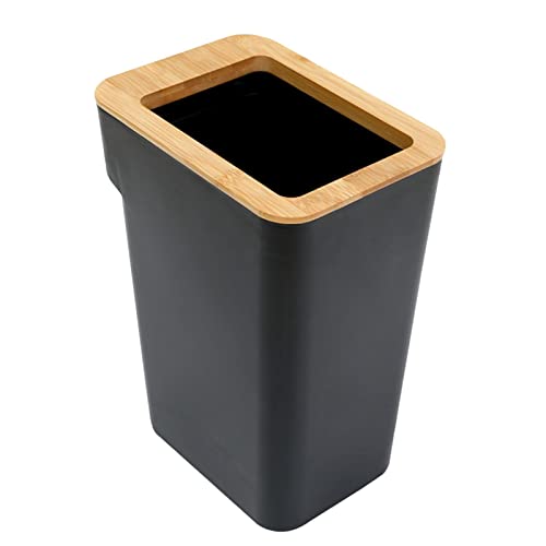 predolo Klein Mülleimer Müllcontainer Papierkorb ohne Deckel für Bad Schlafzimmer Wohnzimmer Büro Küche, Schwarz 7L von predolo