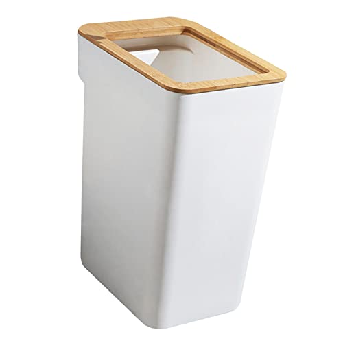 predolo Klein Mülleimer Müllcontainer Papierkorb ohne Deckel für Bad Schlafzimmer Wohnzimmer Büro Küche, Weiß 10L von predolo
