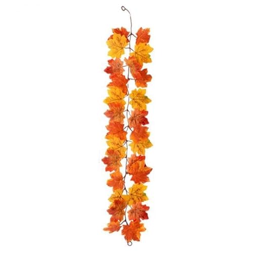 predolo Künstliche Ahornblattgirlande Herbstgirlande Laubgirlande Dekokranz aus Langlebigem Stoff für Stimmungsvolle Dekoration für Wohnzimmer Erntedankfest, Style A von predolo