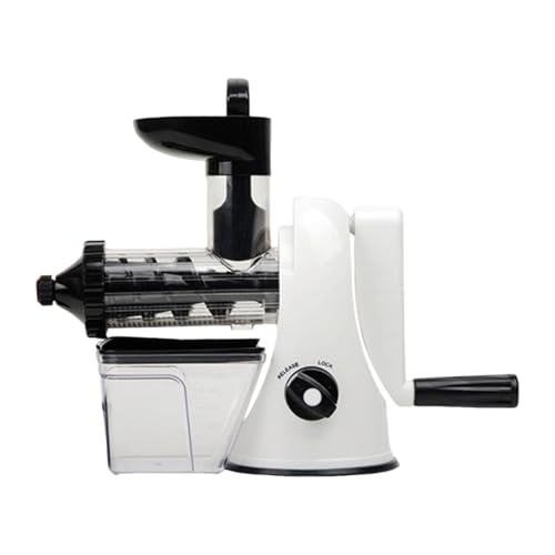 predolo Manueller Entsafter mit Handkurbel Effizient Und Leise Ergonomischer Griff für Frischen Saft in Küche Und Unterwegs, Weiß von predolo