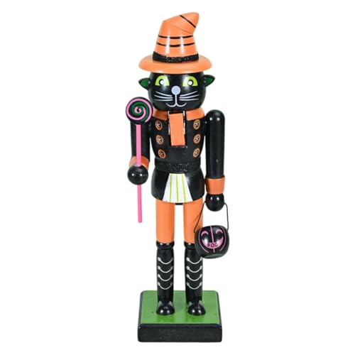 predolo Nussknacker Figur Holzpuppe Soldat Weihnachtsdekoration Handgefertigtes Ornament Figur für Schreibtisch Wohnzimmer Kamin Regal Haus Party, Schwarze Katze predolo Nussknacker Figur Holzpuppe Soldat Weihnachtsdekoration Handgefertigtes Ornament Figur für Schreibtisch Wohnzimmer Kamin Regal Haus Party, Schwarze Katze von predolo