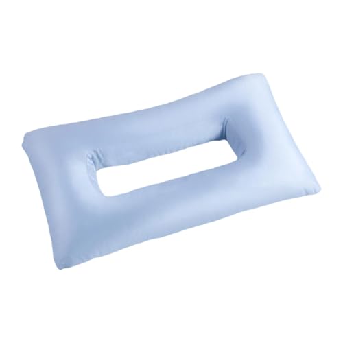 predolo Ohrkissen Seitenschläferkissen mit Hohler Mitte Weicher Bezug Leicht zu Reinigen für Schlafzimmer Wohnzimmer Und Sofa, Blau von predolo