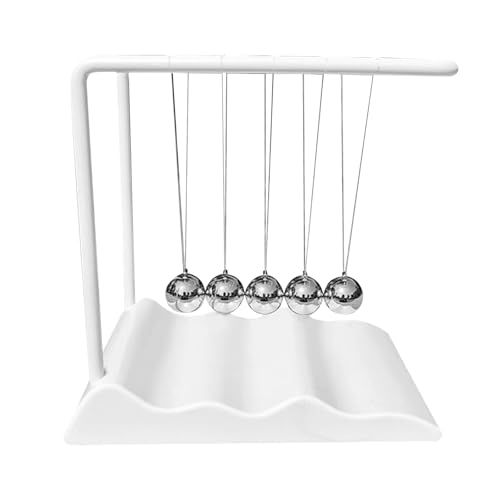 predolo Pendelkugeln mit Stand, schwingende Kugeln für den Schreibtisch, Weiß von predolo