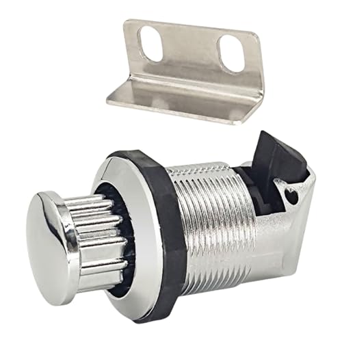 predolo RV Druckknopfschloss Ohne Schlüssel, Nylon, Universell für Türbrettstärke 1,2–19 mm, Zubehör, 32 mm Öffnungsloch, Schubladenknopf, Silbrig predolo RV Druckknopfschloss Ohne Schlüssel, Nylon, Universell für Türbrettstärke 1,2–19 mm, Zubehör, 32 mm Öffnungsloch, Schubladenknopf, Silbrig von predolo
