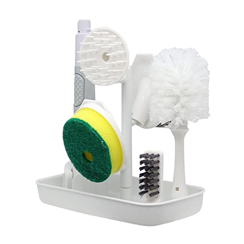 predolo Seifenspender-Spülbürsten-Set mit 5 Ersatzköpfen hält die Küche sauber, sauber und trocken Handseifenspender Mehrzweck langlebig von predolo