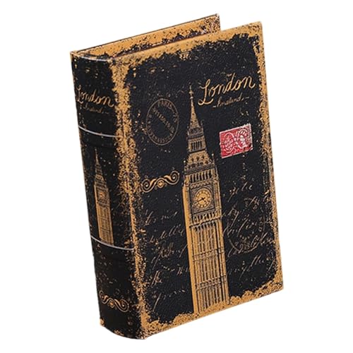 predolo Simulation Buchfigurine Miniatur Buch Retro Dekorationsobjekt Holz PU Material Fotorequisiten Schmuckkasten für Wohnzimmer Büro Café, Style A von predolo