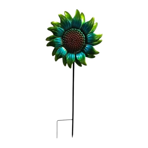 predolo Sonnenblumen Gartenstecker Als Außendekor Und Gartenfigur Terrassenschmuck Und Metallkunst mit Einzigartigem Rost Finish Im Vintage Look für Rasen Hin, GrÜn von predolo