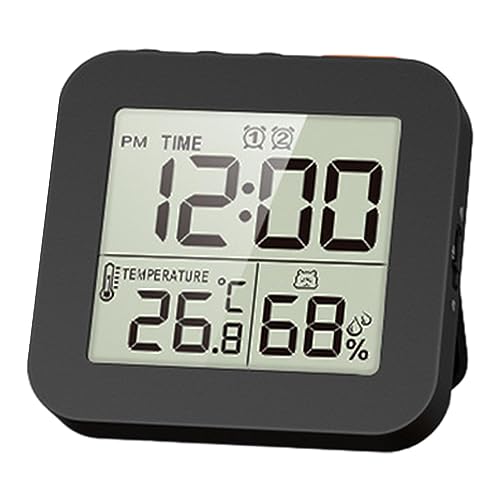 predolo wasserdichte Uhren, Küchen-Timer-Uhren, großes LCD-Display mit Alarm, Digitale Badezimmeruhr, Dusch-Timer, Schwarz von predolo