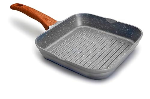 Quadratischer Grill aus Aluminiumguss, Stil 24 cm, mit ergonomischem Griff, Antihaft-Oberfläche. Entwickelt für: Braten, Kochen und Kochen. Quadratischer Grill aus Aluminiumguss, Stil 24 cm, mit ergonomischem Griff, Antihaft-Oberfläche. Entwickelt für: Braten, Kochen und Kochen. von prendeluz