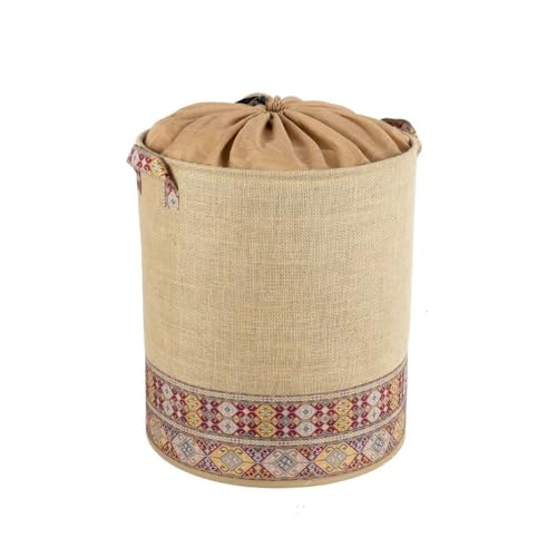 Prendi Home Spielzeug- und Wäschekorb aus Jute – Faltbare Aufbewahrungsbox, 37x40 cm, natürliche Optik mit Tiermotiv, ideal fürs Kinderzimmer, Wohnzimmer oder Badezimmer von PRENDİ HOME