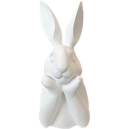 presentis Osterhase Deko Ben 35 cm weiß matt Shabby Look Hasenbüste Osterdeko von presentis