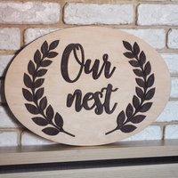 Unser Nest Zeichen Für Wanddekoration Holzbuchstaben Groß Wandkunst 3D von presents911