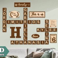 Zusätzliche Fliese Mit Buchstaben Für Holz Scrabble Tiles Wandkunst, Familienname Personalisiert von presents911