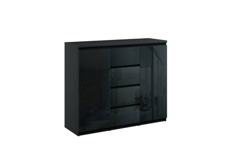 pressiode Kombikommode Kommode mit 4 Schubladen 2 Schränke Klamotenschrank Sideboard von pressiode
