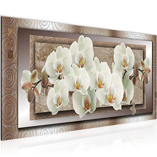 Runa Art Wandbild Blumen Orchidee 1 Teilig 100 x 40 cm Modern Bild auf Vlies Leinwand Abstrakt Wohnzimmer Beige Braun 205412c von Runa Art