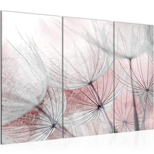 Runa Art Wandbilder Pusteblume Bild XXL Wohnzimmer Schlafzimmer Rosa Natur 120 x 80 cm 3 Teilig 206131c von Runa Art