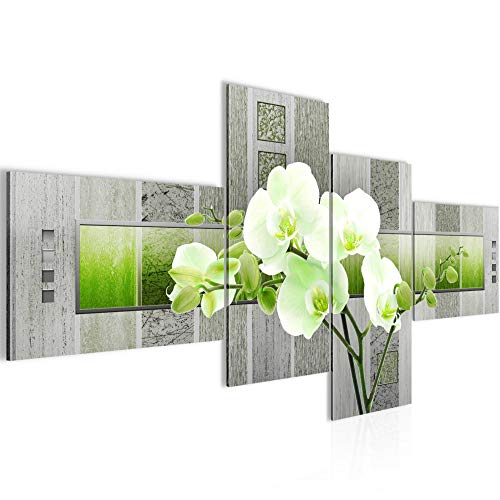 Runa Art Bild XXL 4 Teilig Blumen Orchidee 200 x 100 cm Kunstdruck auf Vlies Leinwand Wanddeko Wohnzimmer Schlafzimmer 204641b von Runa Art