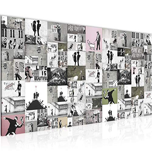 Runa Art Wandbild Collage Banksy 1 Teilig 100 x 40 cm Modern Bild auf Vlies Leinwand Street Art Loft Wohnzimmer Grau 302712b Runa Art Wandbild Collage Banksy 1 Teilig 100 x 40 cm Modern Bild auf Vlies Leinwand Street Art Loft Wohnzimmer Grau 302712b von Runa Art