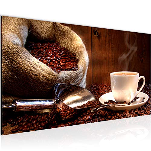 Runa Art Wandbild Küche Kaffee 1 Teilig 100 x 40 cm Modern Bild auf Vlies Leinwand Coffee Esszimmer Küchenbilder Braun 501812b von Runa Art