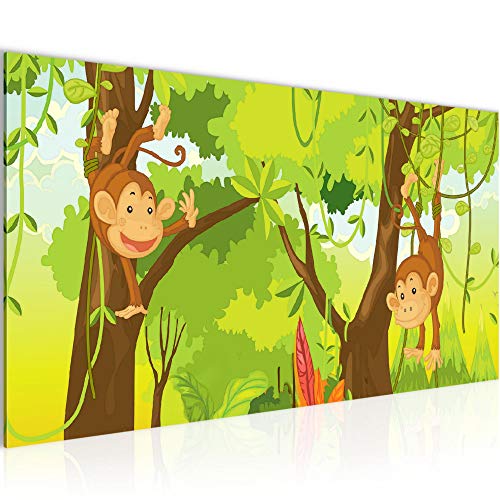 Runa Art Wandbild Afrika Affen 1 Teilig 100 x 40 cm Modern Bild auf Vlies Leinwand Kinderzimmer Wohnzimmer Schlafzimmer Junge Mädchen 001812b von Runa Art