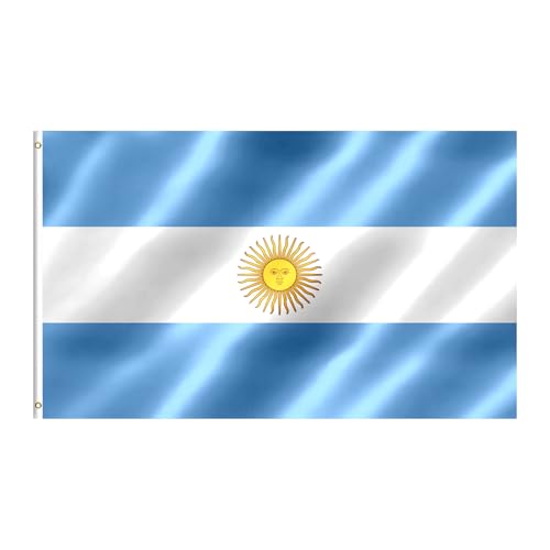 Argentinien Flagge 90x150 cm Argentinisch Fahne mit Messing-Ösen für Sportveranstaltungen, Partys, Paraden Draußen Deko von pretty_jessie