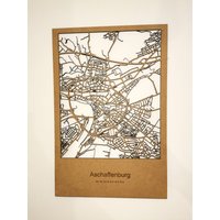 Personalisierte Stadtkarte - Deine Stadt Aus Holz Für Wanddekoration Auf Wunsch Mit Koordinaten Und Rahmen von prettylittlethngsAB