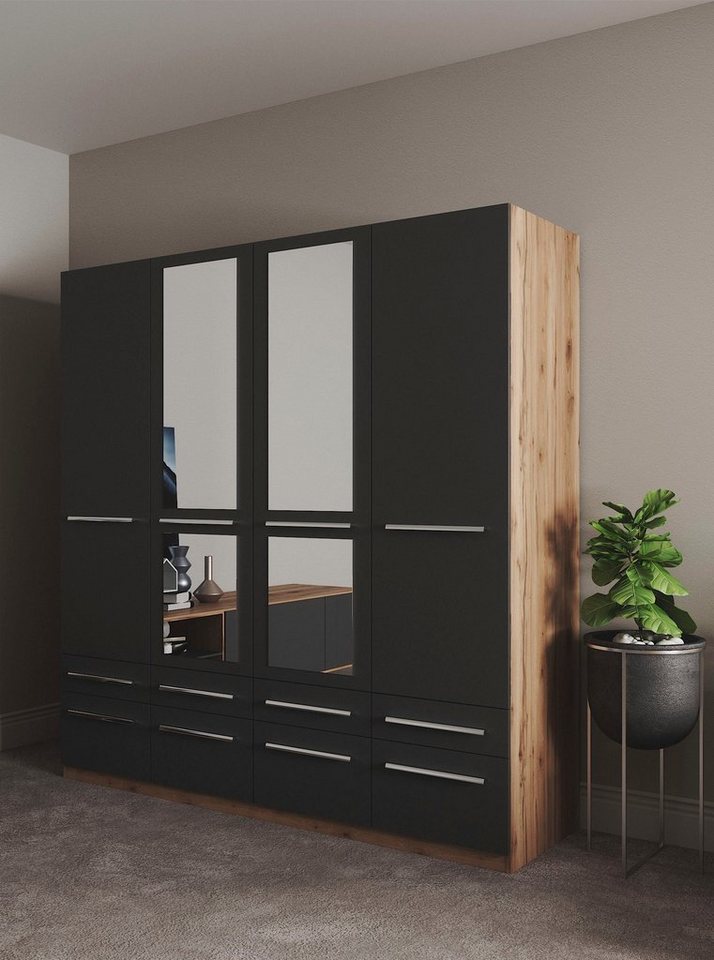 priess Kleiderschrank Schrank Garderobe Wäscheschrank Barcelona in 5 Breiten viel Stauraum, geräumige Schubkästen, mit Spiegel, MADE IN GERMANY von priess