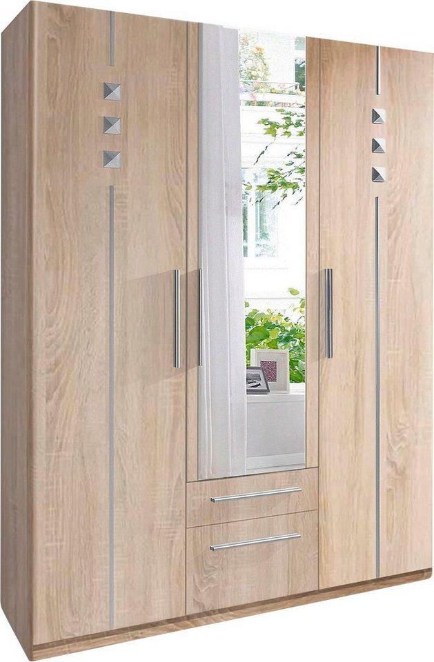 priess Kleiderschrank 1-bis 5-türig, mit silberfarbigen Applikationen von priess