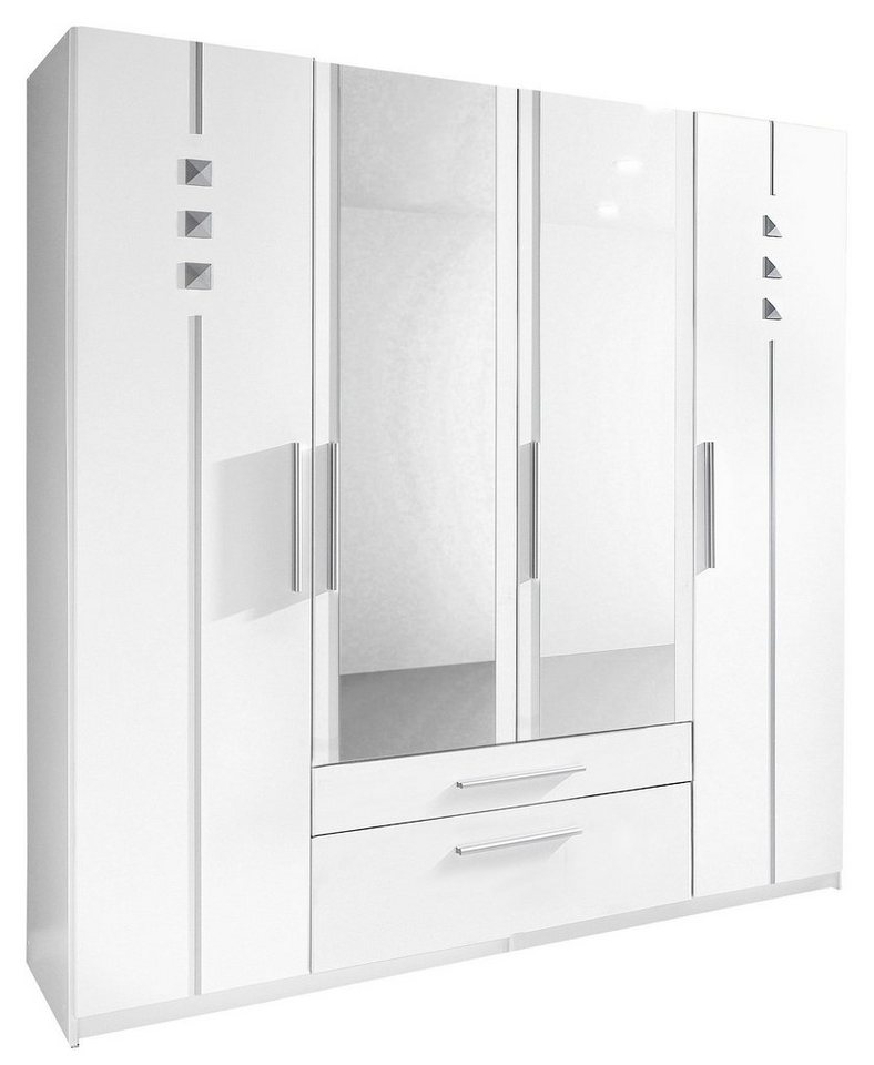 priess Kleiderschrank 1-bis 5-türig, mit silberfarbigen Applikationen von priess